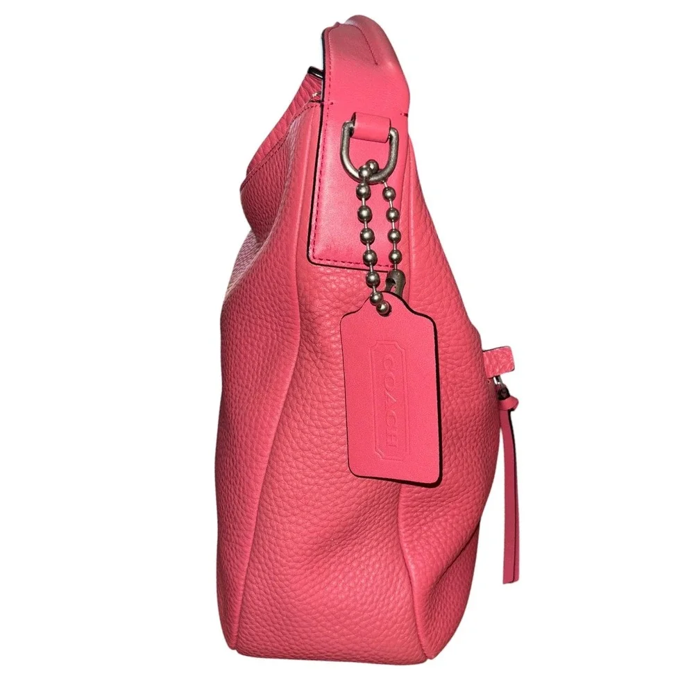 Coach Bleecker Sullivan Hobo F31623 Pebbled Leather Pink Coral Shoulder Bag L